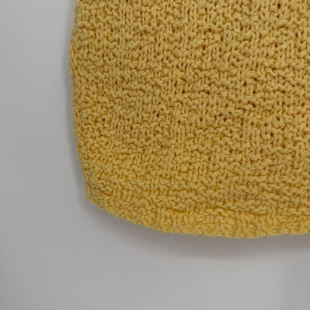 A Knitch Above Butter Yellow Sleeveless Knit Sweater Size XL Preppy Cowl Neck - Picture 2 of 6